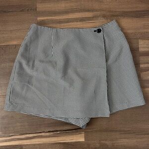 Vintage 90s Fashion Bug Black & White Gingham Skort Size 12